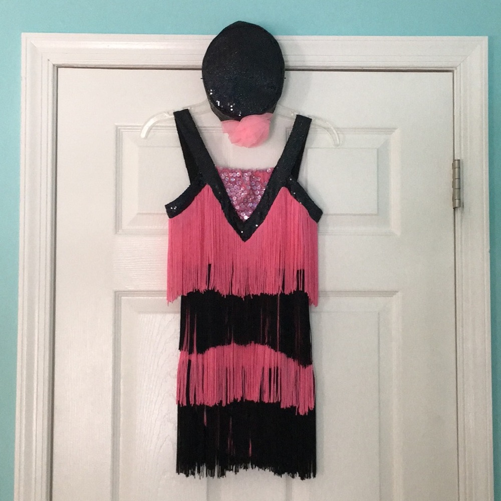 Girls Tap and Jazz Flapper Style Costume with Hat.